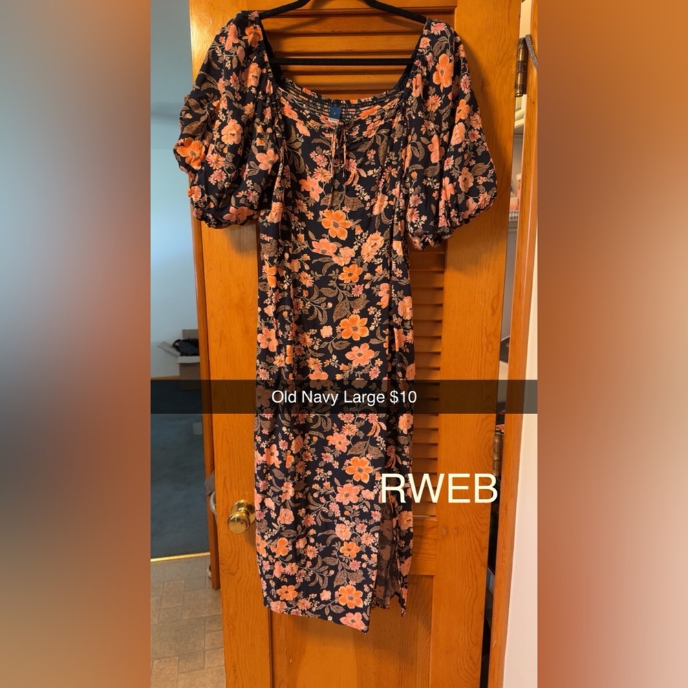 Old Navy Black and Pink Floral Dress